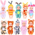 Vueos 10 4 Inch Playset Set 3+ Pcs Mini Baby Dolls Lifelike Realistic Baby Dolls with Handmade Animal Clothes Cute