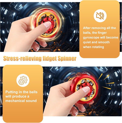 Metal Precision Fidget Spinner - Anxiety Rotator & Restless Fidget Toy, Stress-Relief Tool for Adults & Kids A (red)