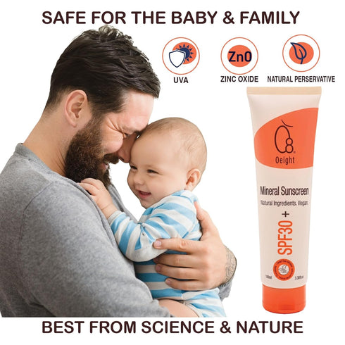 Recommended Oeight Mineral Sunscreen for Babies and Children, Baby Sunscreen Lotion Family Sun Protection with Mineral