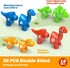 26PCS 3-5, Dinosaur Alphabet Learning Toys for Kids Ages Double-Sided ABC Matching Game with Uppercase Lowercase