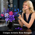 Set 17 887PCS HiWEEGO Flowers Bouquet Building with LED Light - Artificial Flowers Toy, Purple Roses Botanical