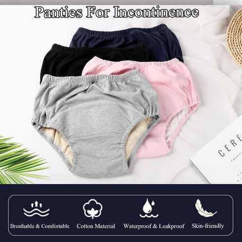 MKKBOB Panties for Incontinence Diapers for Women Heavy Absorbency,Cotton Comfort Care Incontinence Panties Leakproof