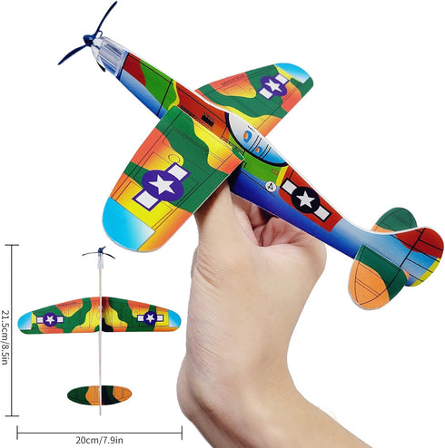 8" Toy,12 Packed 8-12(24 Airplane Different Designs Planes Toys For Boys,Foam Glider Planes Toys,Birthday Favors