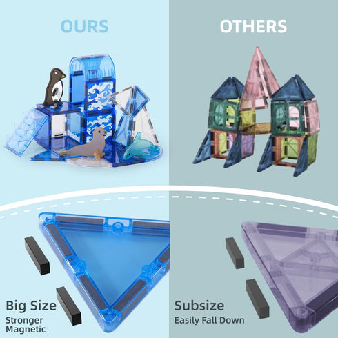 Magnetic Tiles for Kids Ages 3-8 - Arctic Animal Magnetic Building Set with 6 Sea Animals, Educational Magnet Blocks