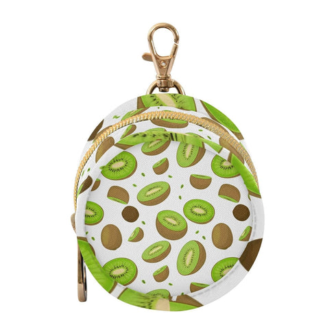 Kiwifruit Round Pacifier Storage Case with Zipper, Portable Pacifier Case for Travel,