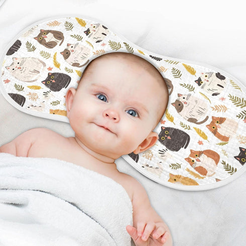decor gift 4 Pack 22x11in Cotton Muslin Burp Cloths Large Soft and Absorbent? Simple Minimalist Cats Baby spit up Rags