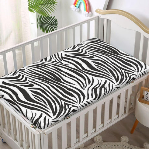 Boy,28 x52,White Zebra Print Themed Fitted Crib Sheet,Standard Crib Mattress Fitted Sheet Toddler Bed Mattress Sheets