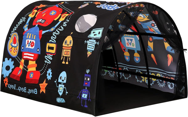 CRAWLBO Kids Bed Tent Twin Beds -Cartoons Wonder Play Tents Boys Girls Ventilated