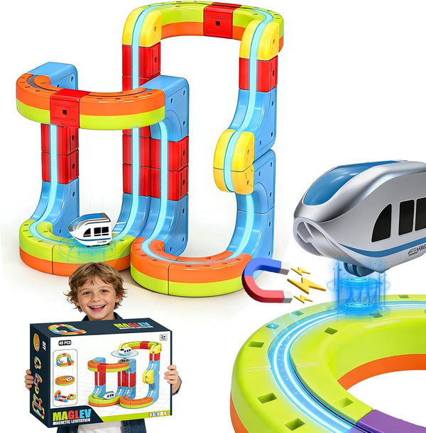 HEXIMANX 3D Infinity Cube Track Magnetic Electric Train Set for Kids 4 6