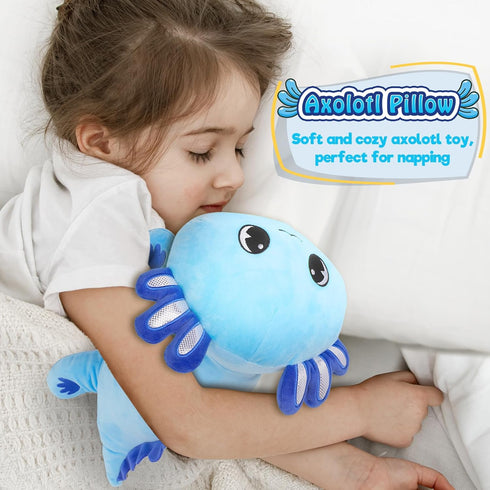 13" Officygnet Axolotl Plush, Soft Stuffed Animal Plush Toy, Cute Axolotl Plushies Pillow, Kawaii Plushies Dolls
