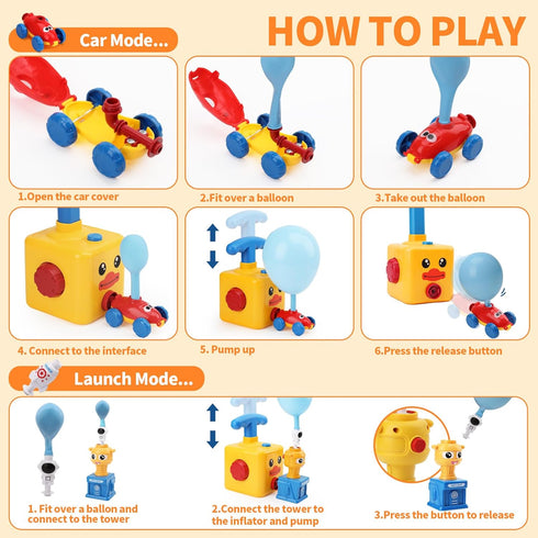 FUNWISH Set,Balloon 3+ Balloon Launcher Car Toy Powered Car for Kids Boys Girls and Classroom,Party Supplies Balloon