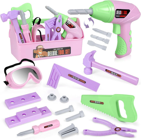 Kids Tool Set - Toddler Tool Playset with Toy Drill, Toy Tool