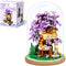 DIY Flower Building Toy Sets Miniature Cherry Blossom Tree House Building Kit,