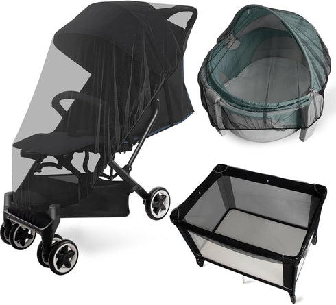 Magik & Kover 2 Pack Baby Mosquito Net for Stroller, Playard & Bassinet, Reusable Bug