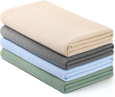 CottCare Muslin Swaddle Blankets for Babies, 4-Pack Ultra Soft Breathable Receiving Blankets, Large
