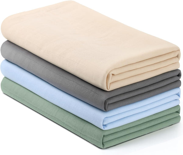 CottCare Muslin Swaddle Blankets for Babies, 4-Pack Ultra Soft Breathable Receiving Blankets, Large