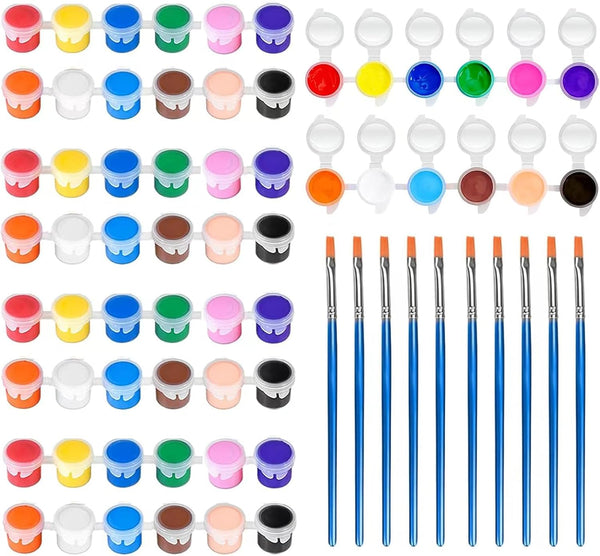 GODLIY Mini Acrylic Paint Set for Kids,5 Pack 12 Colors Washable Kids Paint