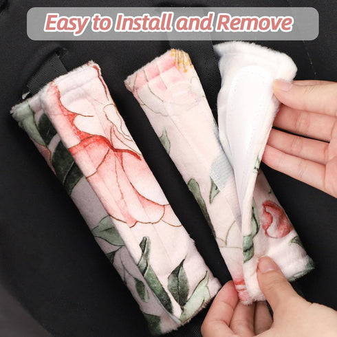 Baby Car Seat Strap Pads, Car Seat Strap Shoulder Covers for Baby Infant Toddler, Double-Sided Car Seat Belt Covers