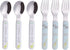 ANNOVA Kids Silverware Set, 6 Pieces Stainless Steel Children's Flatware, 3 x Forks, 3 x Dinner Spoons, Plastic Handle,