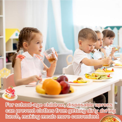 Skicuff 500 11" 15.75" Pcs Disposable Plastic Bibs Bulk for Kids x Children Eating Bibs with Crumb Catcher for Toddlers