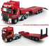 Flatbed Truck Toy with Excavator Loader, Metal Diecast Construction Vehicles 2 in 1 Playset for Boys Kids Gift (Red)