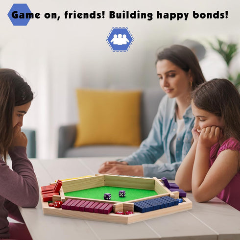 '-2-6 Shut The Box Game Wooden Board Game Player Math Game - Educational and Entertaining