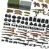 Military Weapons Pack, WW2 Army Gear Kit, Bricks Accessories Set for Soldier Figures, Compatible with Major Brands