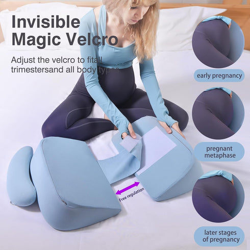 Pregnancy Pillows for Sleeping, Upgraded Memory Foam Maternity Pillow, Pregnancy Wedge Pillow for Pregnant Women