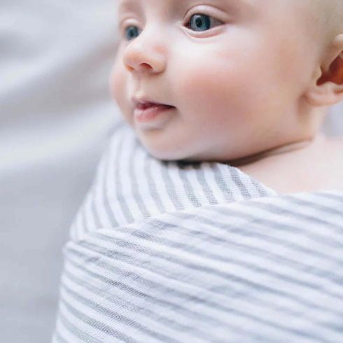 Little Unicorn Premium Cotton Swaddle Baby Blanket | Breathable Fabric | for swaddling, Play, Nursing & More (Grey