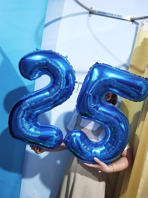 32 Inch Blue Number 4 Balloons, Foil Balloon for Birthday Party Decoration Supplies