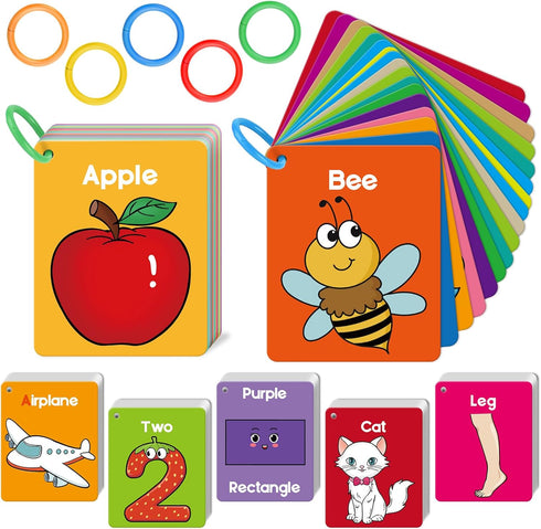Toddler Flash Cards for Baby Cognitive Learning, Alphabet, Numbers, Shapes, Animals, First Words, Educational Toys