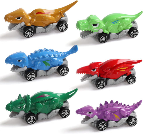 Fajiabao Dinosaur Toys for Kids 3-5 6 Pcs Mini Alloy Body Dinosaur
