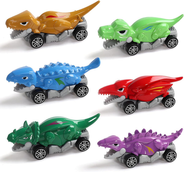 Fajiabao Dinosaur Toys for Kids 3-5 6 Pcs Mini Alloy Body Dinosaur