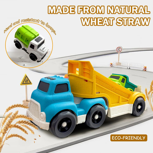 Baimiby 3 4 5 6 Set 3-4 Toddlers Toys Truck for Year Old, Toddler Car Toys Dump Truck Toys and Mixer Cement