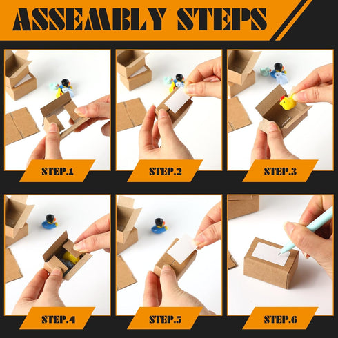 80 Sets 1: 12 Packaging Teenyyou Mini DIY Shipping Boxes with Shipping Labels Miniature Brown Corrugated Cardboard
