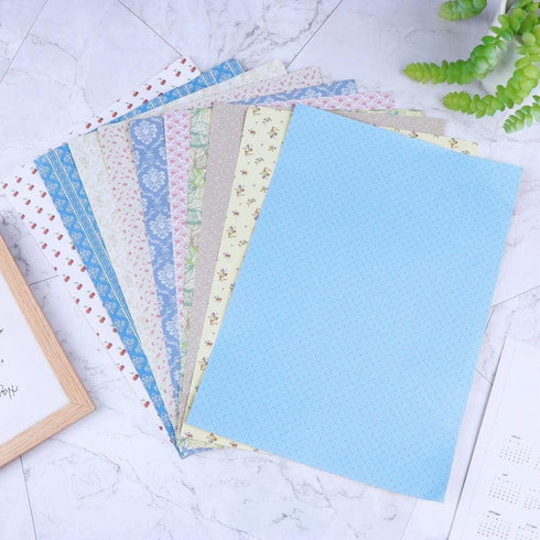 10 Sheets Dollhouse Floorboards Miniatures - Dolls House Floor Paper Card for DIY 1/12 1/6 Scale