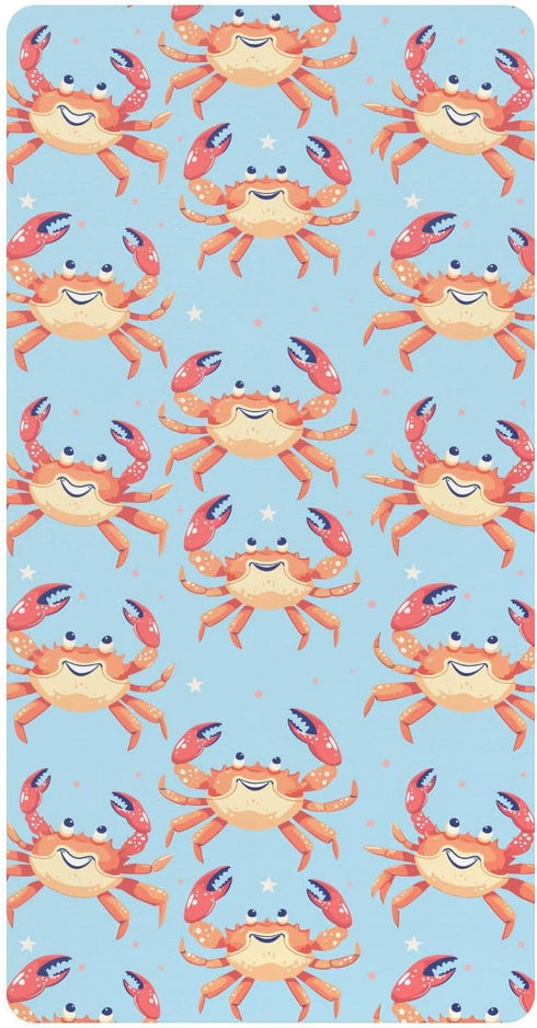 KICPOAY Sea Crab Toddler Bed Crib Sheets Baby Crib Sheets Cover for Soft