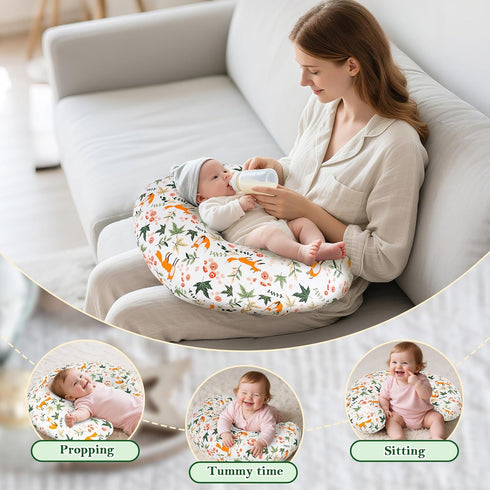 (1 Pack, Nursing Pillow Cover, Fits Standard Breastfeeding Pillows Ultra Soft Cotton, Breathable, Hypoallergenic