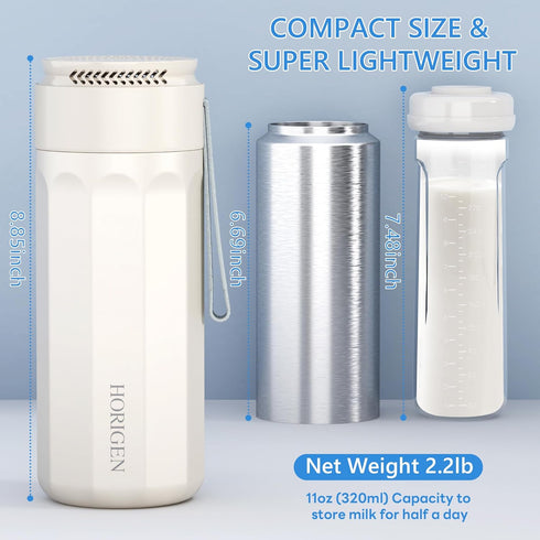 360All-Around 24 11oz Breastmilk Cooler Bottle for Travel: Portable Breast Milk Storage Container Keeps Milk Cold Fresh