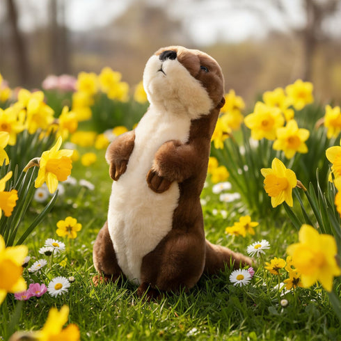 10 inches The Petting Zoo River Otter Stuffed Animal Standing, Gifts for Kids, Wild Onez Zoo Animals, River Otter Plush