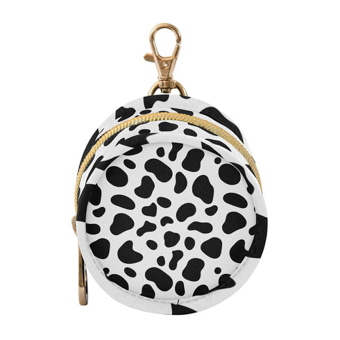 Cow Spots Round Pacifier Storage Case with Zipper, Portable Pacifier Case for