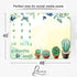 Baby Monthly Milestone Blanket, Green Cactus Butterfly Leaves, Newborn Growth Chart, 48x40 Inch