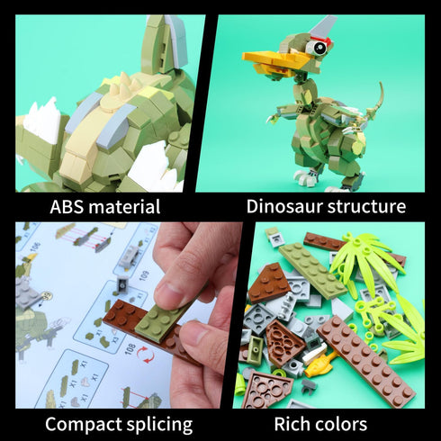 2-in-1 626 6-12 MENTOJOY Pterosaur & Crocodile Building Blocks Model- Pcs Jurassic STEM Toy | Kids Ages