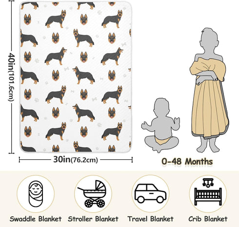 30X40 Swaddle Blanket Bohemian Shepherd Dog Cotton for Infants, Receiving, Lightweight Soft Swaddling for Crib