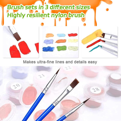 FLAJZ 4 Pack 4 5 6 7 8 9 10 12, 8x8 Inch Paint by Numbers Kit for Kids, Easy Kids Paint by Number Kits Age DIY Color