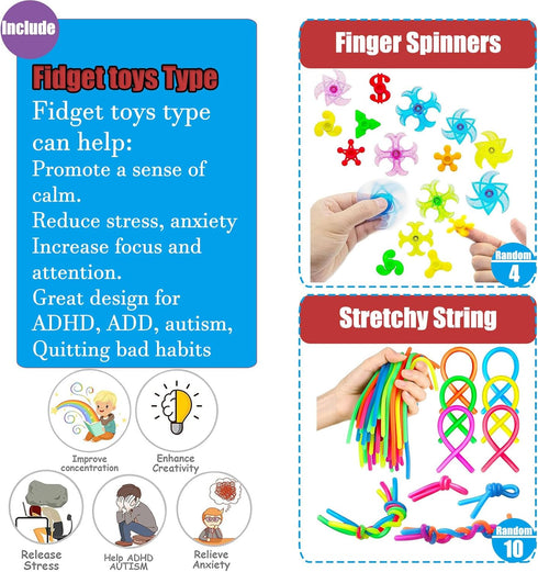 112 PCS Pop Party Favors Toys for Kids, Premium Fidget Toys, Assortment Pinata Stuffers, Goody Bag Fillers