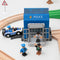 Police Station Playset Toy for Wooden Train Track, Creative City Scenes for Toddlers