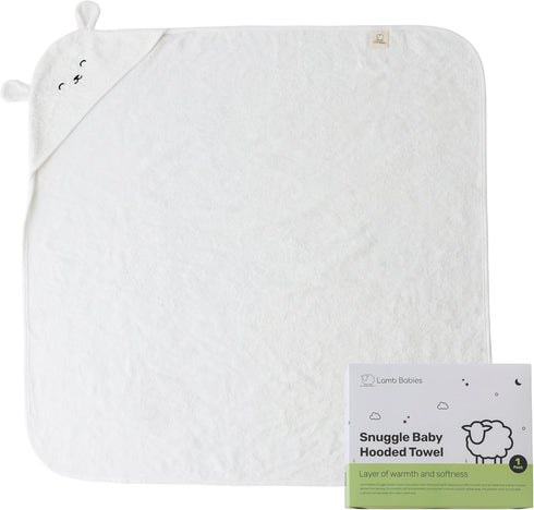 Snuggle Hooded Bamboo Baby Towel, Ultra-Soft Bamboo Viscose for Warmth and Quick