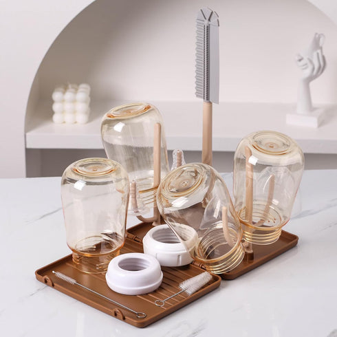 Baby Bottle Drying RackTravel Baby Bottle Drying Rack Set, Cleaner Kit with