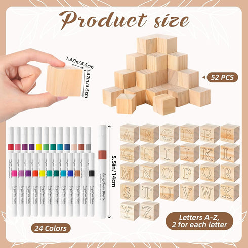 Aisharery 117 52 24 1 40 Pcs Baby Shower Blocks to Decorate Game Kit Includes Wooden Blocks Markers Game Sign Templates